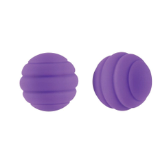 Фиолетовые стальные вагинальные шарики с силиконовым покрытием, фото 
