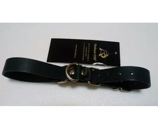 Чёрные ременные наручники с полукольцом, фото 