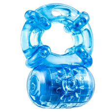 Голубое эрекционное виброкольцо Reusable 5 Function Cock Ring, фото 