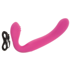 Перезаряжаемый водонепроницаемый страпон Rechargeable Silicone Love Rider Strapless Strap-On, Цвет: розовый, фото 