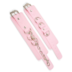 Розовые наручники с регулировкой на цепочке, фото 
