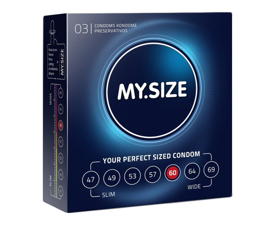 Презервативы MY.SIZE размер 60 - 3 шт., Объем: 3 шт., Цвет: прозрачный, фото 