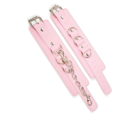 Розовые наручники с регулировкой на цепочке, фото 