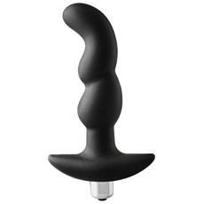 Черная вибропробка для простаты FantASStic Vibrating Prostate Plug - 14,5 см., фото 