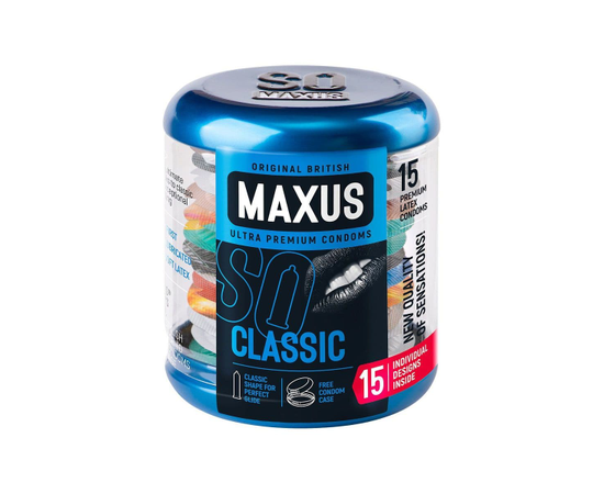 Классические презервативы в металлическом кейсе MAXUS Classic - 15 шт., фото 