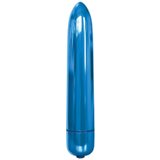 Голубая гладкая вибропуля Rocket Bullet - 8,9 см., фото 