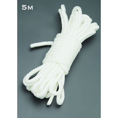Белая шелковистая веревка для связывания - 5 м., фото 