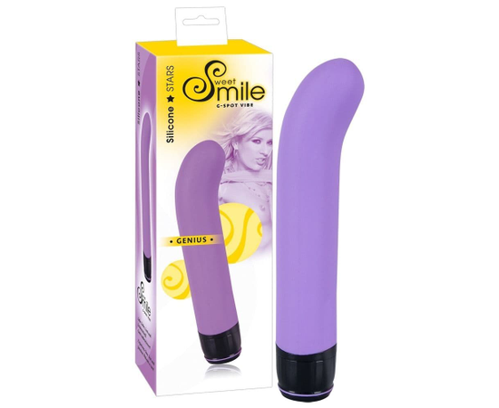 Фиолетовый вибратор G-точки Smile Genius - 20 см., фото 