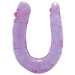 Фиолетовый двойной фаллоимитатор DOUBLE HEAD DONG - 30 см., фото 