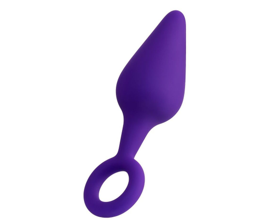 Фиолетовая анальная втулка с ограничительным колечком - 11,5 см., фото 