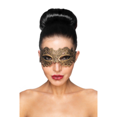 Золотистая карнавальная маска "Антарес", Цвет: золотистый, фото 
