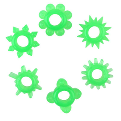 Набор из 6 зелёненьких эрекционных колец, фото 