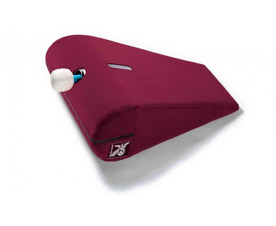 Малая вельветовая подушка для любви Liberator R-Axis Magic Wand с отверстием под массажёр, Цвет: бордовый, фото 