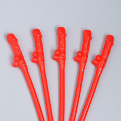 Коктейльные трубочки в виде пениса, Объем: 5 шт., Цвет: красный, фото 