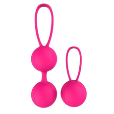 Набор розовых вагинальных шариков PLEASURE BALLS & EGGS DUO BALL SET, Цвет: розовый, фото 