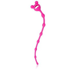 Розовая анальная цепочка-елочка - 23 см., фото 