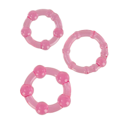 Набор из трех розовых колец разного размера Island Rings, фото 