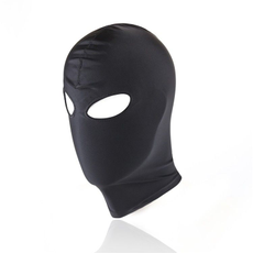 Черный текстильный шлем с прорезью для глаз, фото 