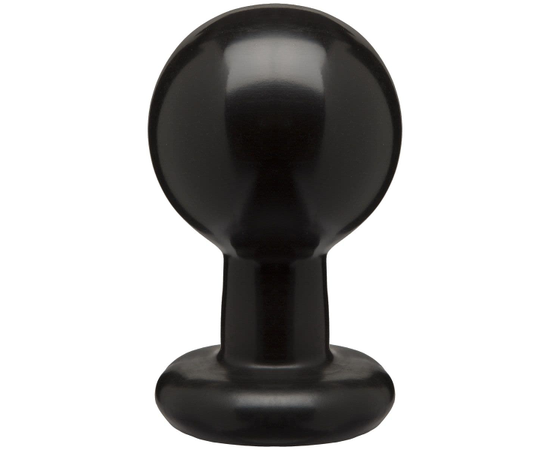 Круглая черная анальная пробка Classic Round Butt Plugs Large - 12,1 см., фото 