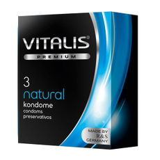 Классические презервативы VITALIS PREMIUM natural - 3 шт., Объем: 3 шт., Цвет: прозрачный, фото 
