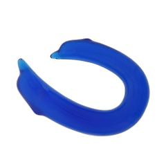 Двусторонний фаллоимитатор DOUBLE ENDED DOLPHIN CLEAR BLUE - 28,9 см., Цвет: синий, фото 