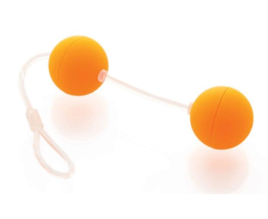 Вагинальные шарики на прозрачной сцепке, Цвет: оранжевый, фото 