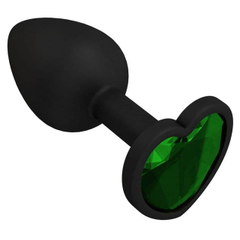 Черная силиконовая пробка с зеленым кристаллом - 7,3 см., фото 