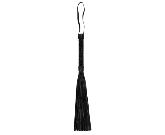 Черная многохвостовая гладкая плеть Luxury Whip - 38,5 см., фото 