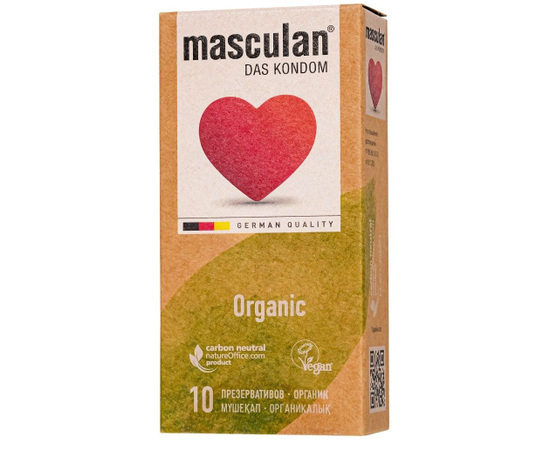 Экологически чистые презервативы Masculan Organic - 10 шт., Длина: 18.50, Объем: 10 шт., фото 