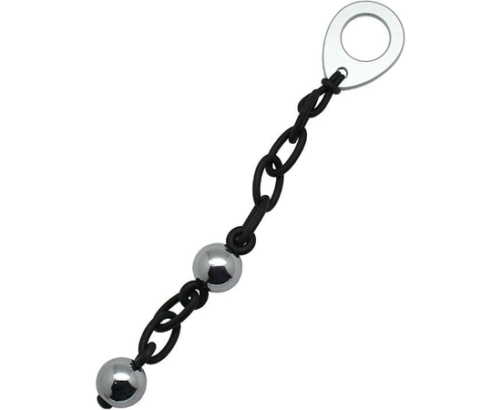 Серебристые вагинальные шарики Love in Chains на силиконовой цепочке, фото 