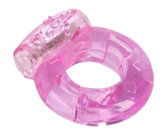 Толстое розовое эрекционное кольцо с вибратором, фото 