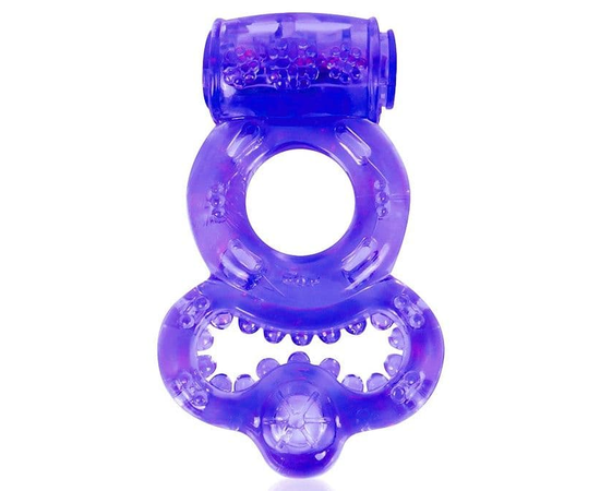 Фиолетовое эрекционное виброкольцо с шипами, фото 