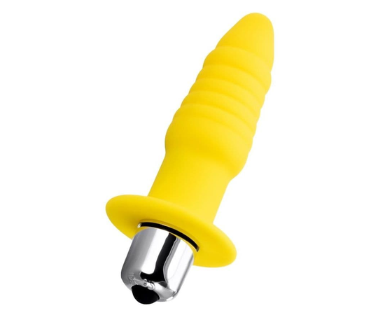Желтая анальная вибровтулка Lancy - 11 см., фото 