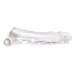 Прозрачная насадка с закрытой головкой и вибрацией Renegade Manaconda - 18,3 см., фото 