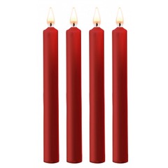 Набор из 4 восковых свечей Teasing Wax Candles Large, Цвет: красный, фото 