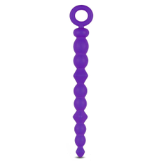 Фиолетовая анальная цепочка-елочка Silicone Beads - 24,6 см., фото 