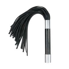 Черная плеть Easytoys Flogger With Metal Grip - 38 см., фото 