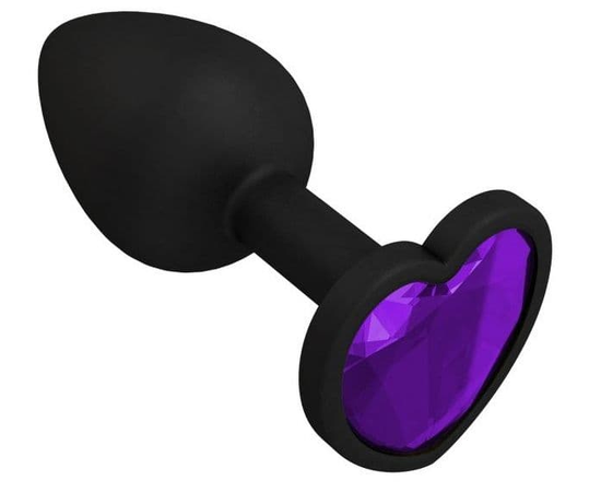 Черная силиконовая пробка с фиолетовым кристаллом - 7,3 см., фото 