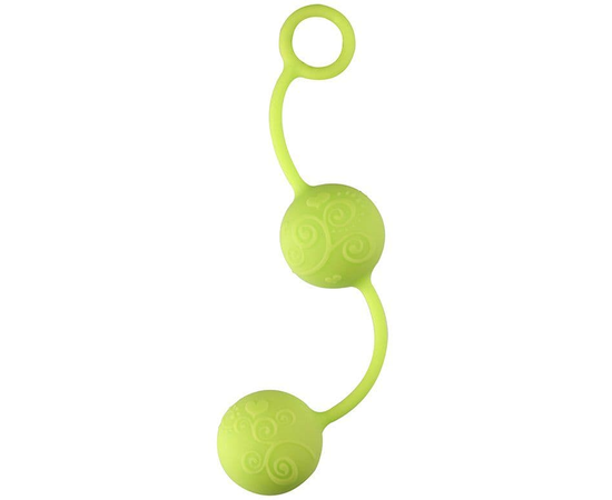 Зелёные вагинальные шарики с завитушками на поверхности, Цвет: лаймовый, фото 