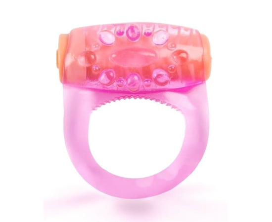Розовое кольцо с вибропулей для усиления эрекции, фото 