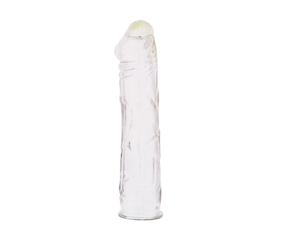Закрытая прозрачная насадка на пенис - 16,5 см., фото 
