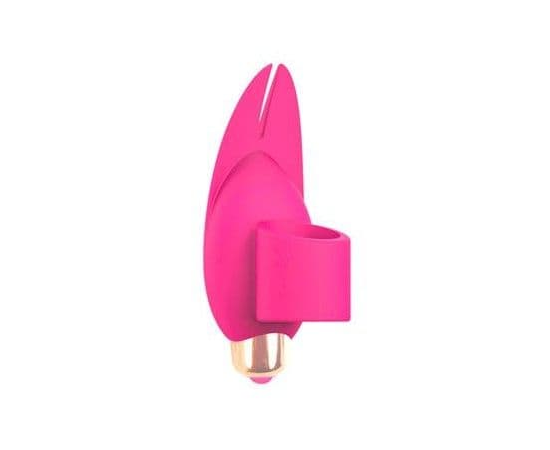 Розовый вибромассажер с петелькой под палец - 8 см., фото 