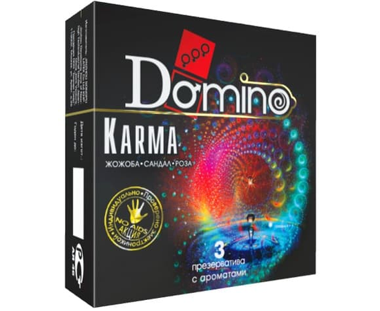 Ароматизированные презервативы Domino Karma - 3 шт., фото 