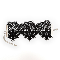 Кружевной браслет Albori с цветочными мотивами, Цвет: черный, Размер: S-M, фото 