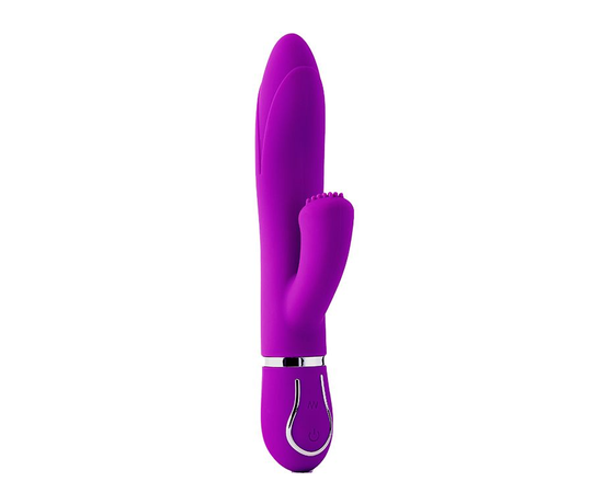 Фиолетовый вибратор-кролик TENDER TULIP с пупырышками - 22 см., фото 