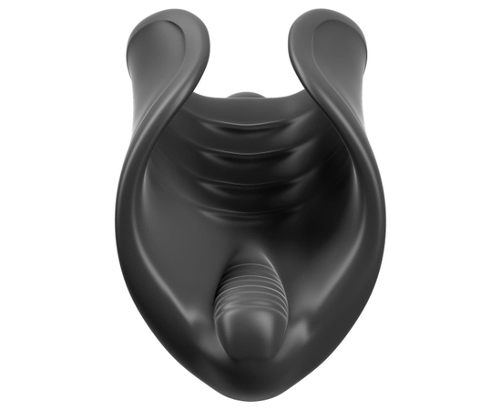 Чёрный мастурбатор Vibrating Silicone Stimulator с вибрацией, фото 