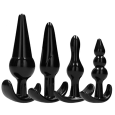 Набор из 4 черных анальных пробок N80 4-Piece Butt Plug Set, фото 