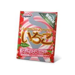 Презерватив Sagami Xtreme Strawberry c ароматом клубники - 1 шт., фото 