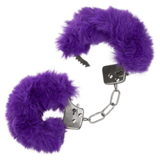Металлические наручники с мехом Ultra Fluffy Furry Cuffs, Длина: 27.25, Цвет: фиолетовый, фото 