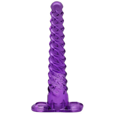 Фиолетовый анальный конус со спиралевидным рельефом - 16 см., фото 